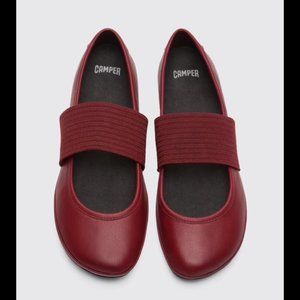 NWT Camper Right Mary Jane Ballet Flats in Burgundy/Dark Red - EU 39